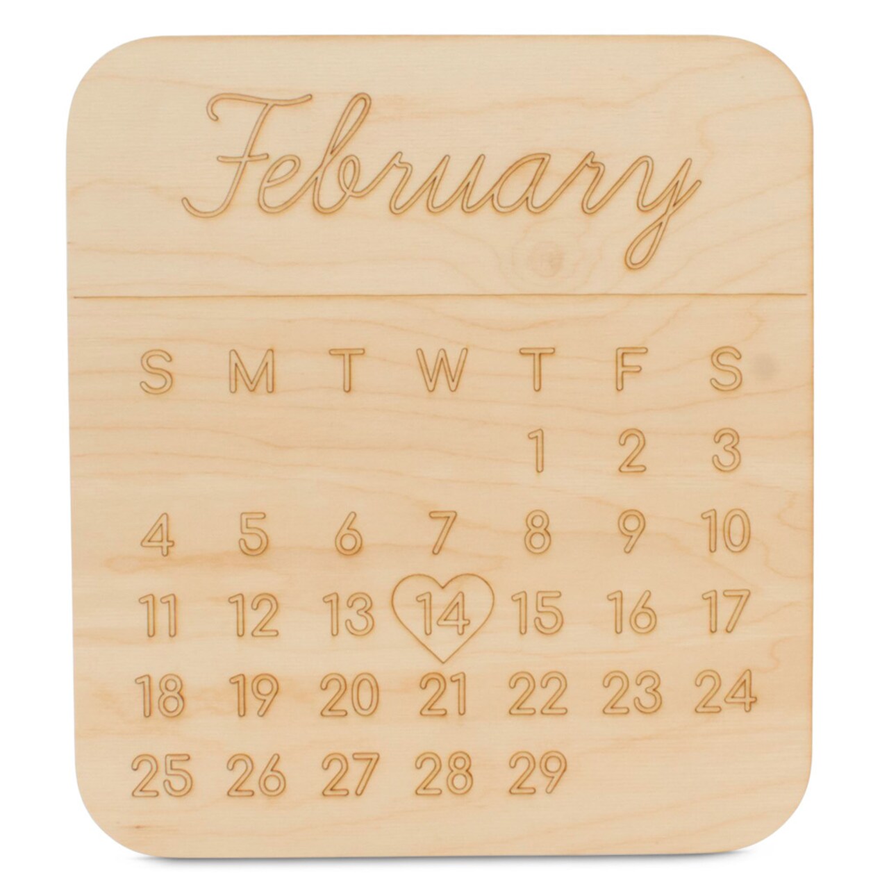 February Calendar Wood Cutout From 3”-23” Valentine Decor | Woodpeckers